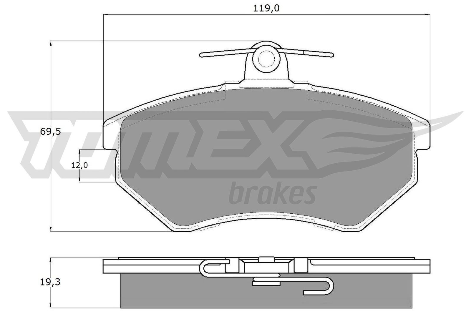 Obrázok Sada brzdových platničiek kotúčovej brzdy TOMEX Brakes  TX1011